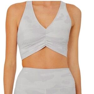 ALO Yoga Wild Thing Vapor Ruched V-Neck Sports Bra